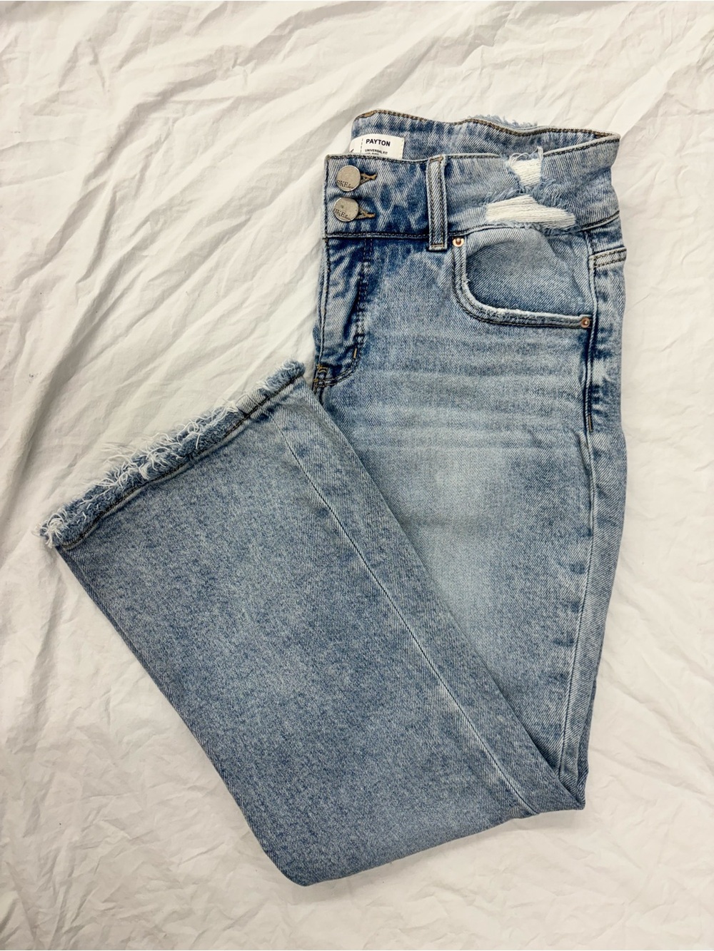 BKE Payton Light Blue Mid-Rise Cropped/Flare Jeans | Size 30 x 27